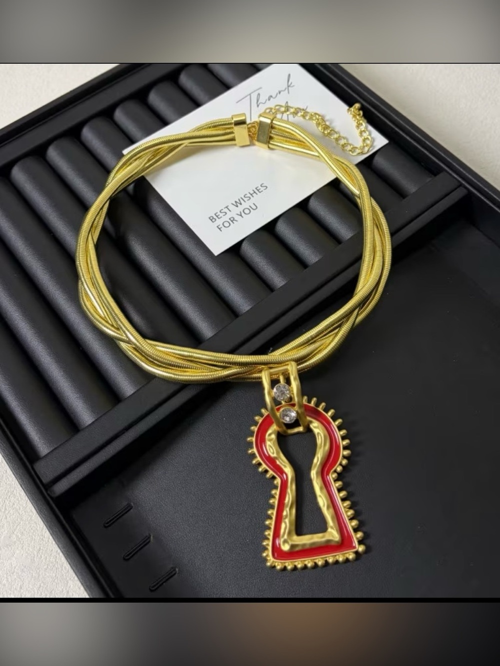 Schiaparelli inspired Gold-Tone Multi-Strand Necklace